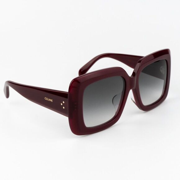 NEW Celine CL40263F 69B 3 DOTS Bordeaux Gradient Smoke Geometric Sunglasses - Picture 4 of 10